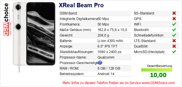 XReal Beam Pro technische Daten XReal Beam Pro technische Daten